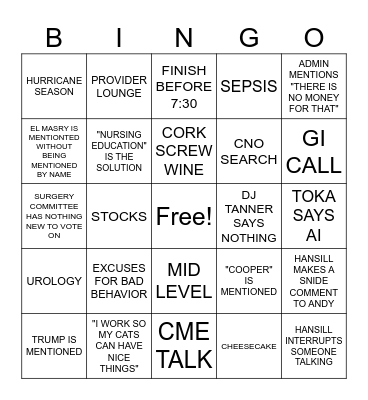 MEC BINGO Card