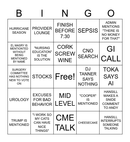 MEC BINGO Card