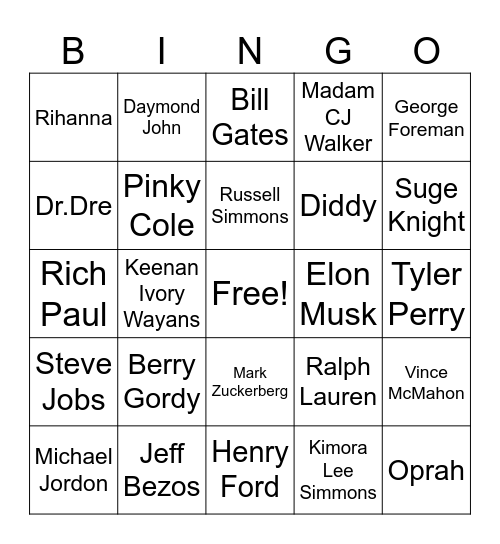 Entrepreneur Bingo Card