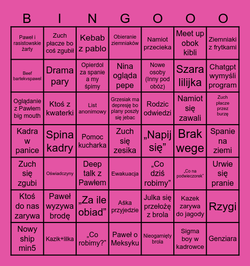 HAL Bingo Card