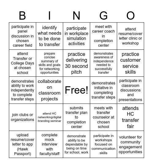 QEP Bingo Card