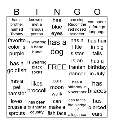 Academy Buddy Bingo Card