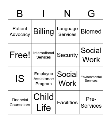 Multi-Disciplinary BINGO! Bingo Card