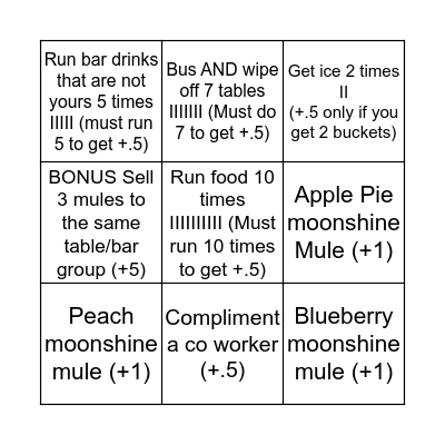 Turn up Thursday  Bingo Card