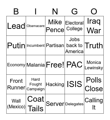 Election Bingo Card