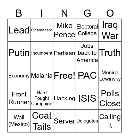 Election Bingo Card