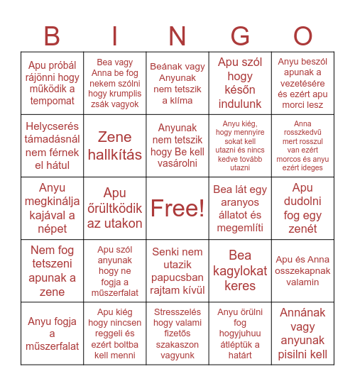 Csabi Bingo Card