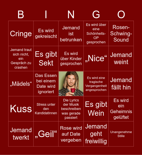 Bachelors #2 Bingo Card