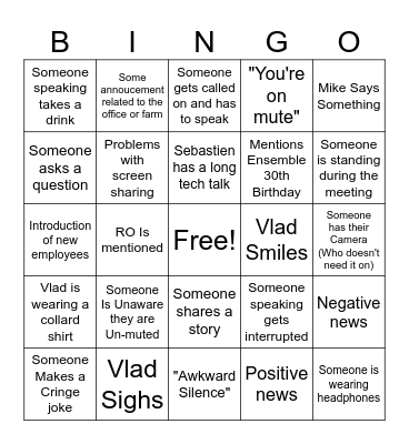 Open Office Bingo Card