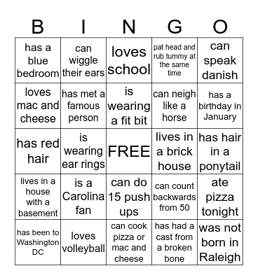 Academy Buddy Bingo Card