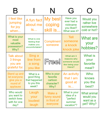 SOCIAL Bingo Card
