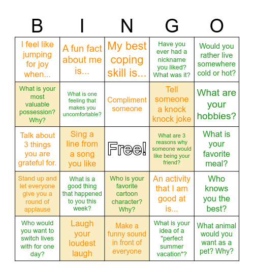 SOCIAL Bingo Card
