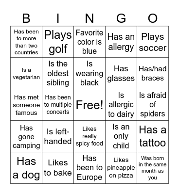 BINGO! Bingo Card