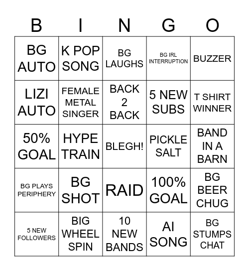 TACO TUESDAY Bingo Card