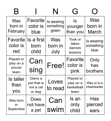 Back 2 School Bash Bingo Card