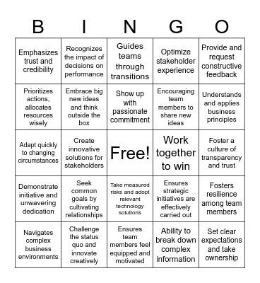 The Strategy Way Bingo Card