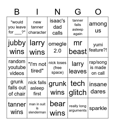 ltlvc5 Bingo Card