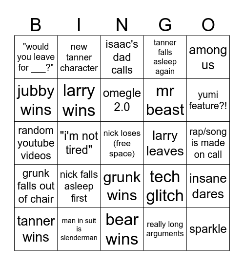 ltlvc5 Bingo Card