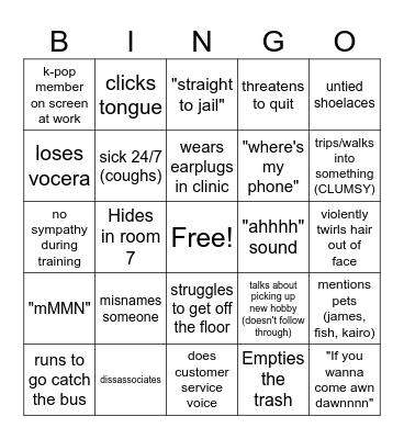 Tanisha Bingo Card