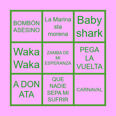 BINGO MUSICAL Bingo Card