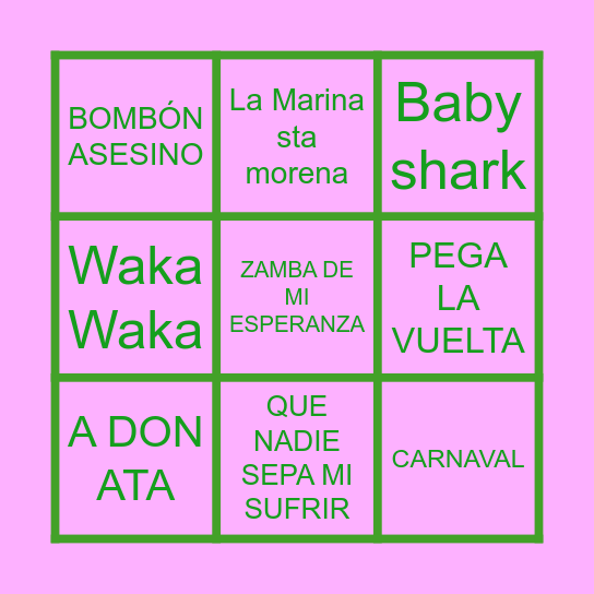 BINGO MUSICAL Bingo Card