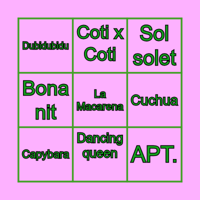 BINGO MUSICAL Bingo Card
