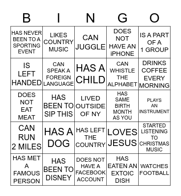 MK BINGO Card