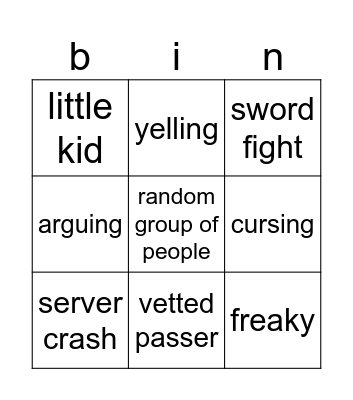 orion drift bingo Card