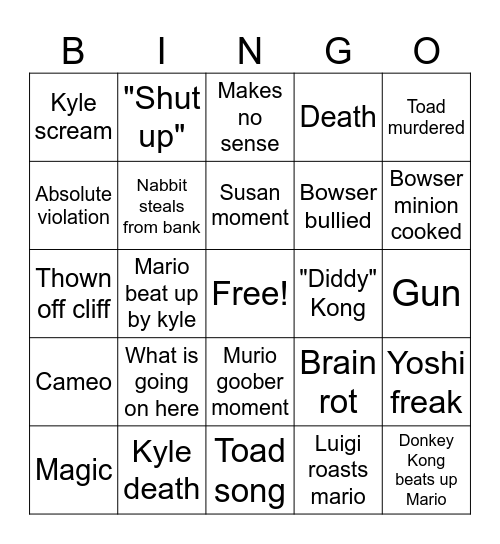Murio bingo card Bingo Card