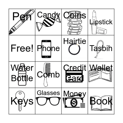 What’s Inside Your Bag? Bingo Card
