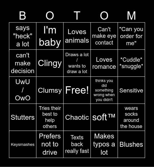 Bottom Bingo Card