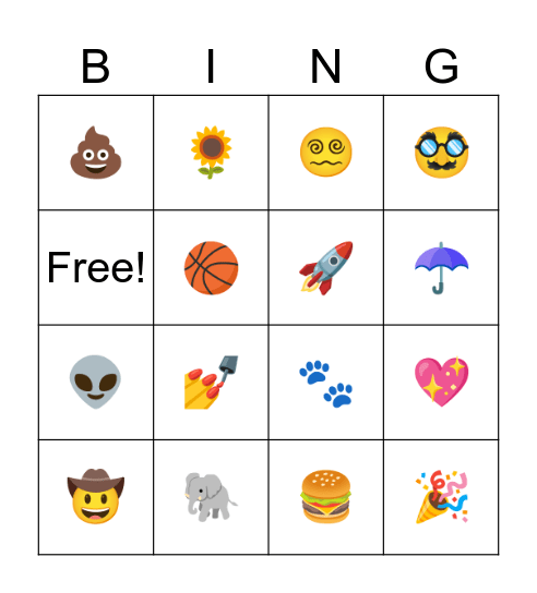 Emoji Bingo Card