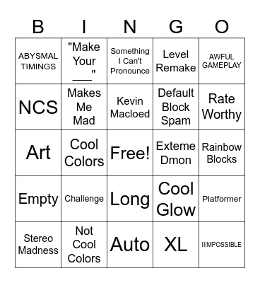 Recent Tab Bingo Card