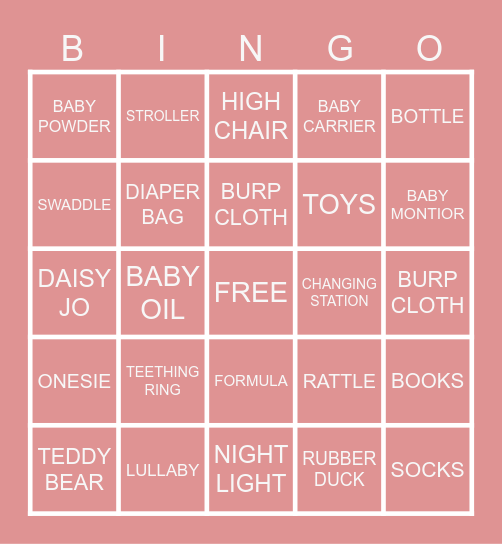 BABY BINGO Card