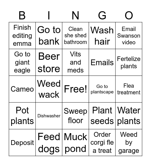 Wesss Bingo Card