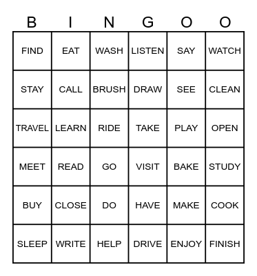 PRESENT TO PAST Bingo Card