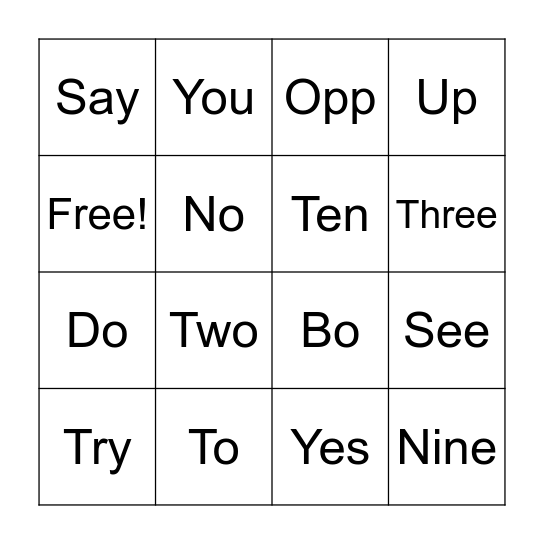 Tegan’s Songs Bingo Card