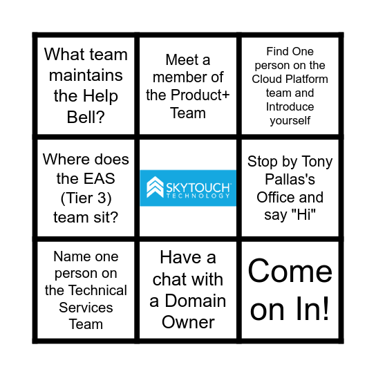 SkyTouch Open House Bingo Card