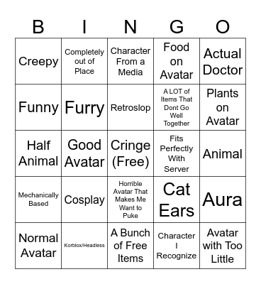 Maple Hospital Avatar Bingo Card
