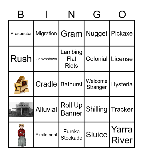 Australian Gold Rush Bingo Card