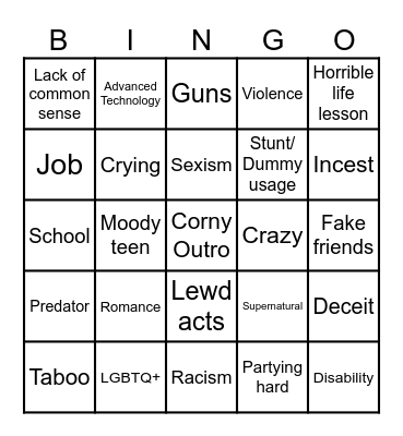 Tomorrow’s Dharr Man Bingo Card