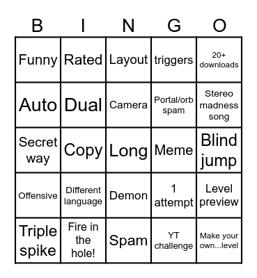 Beat Bounce bingo Card