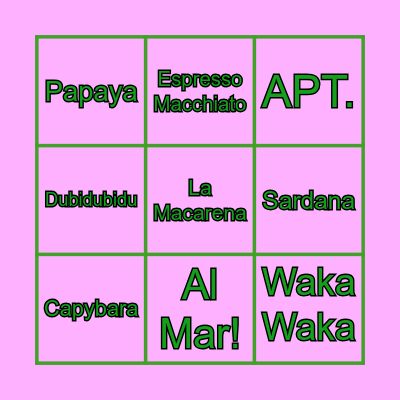 BINGO MUSICAL Bingo Card