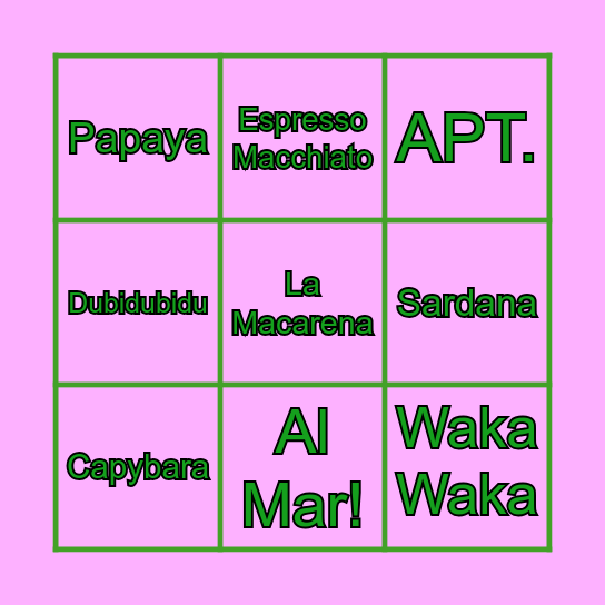 BINGO MUSICAL Bingo Card