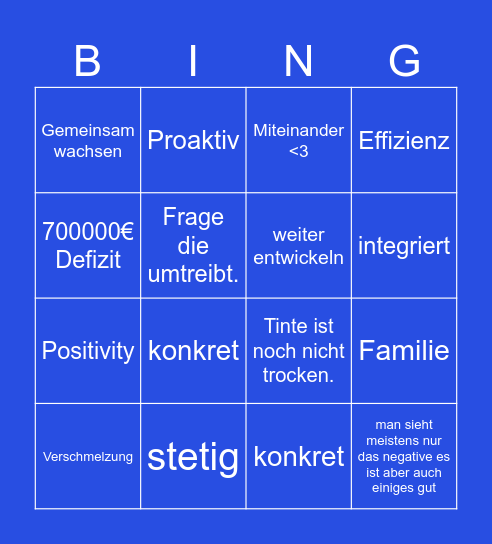 Bingo! Bingo Card