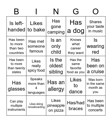 Icebreaker Bingo: Find Someone Who Bingo Card