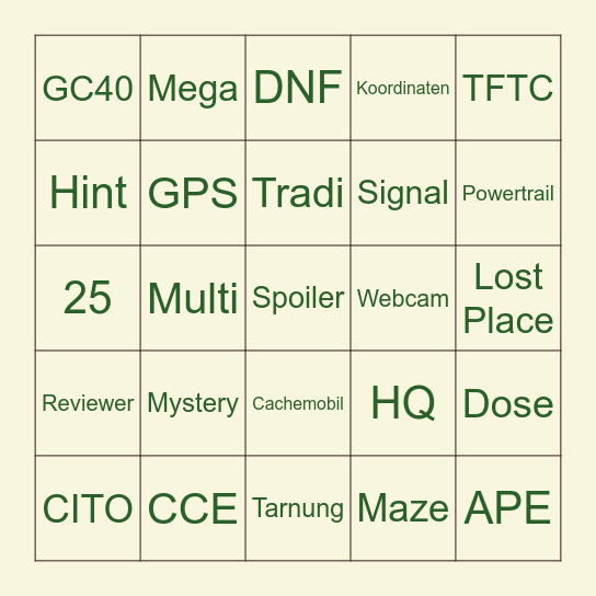 GC-Bingo Card