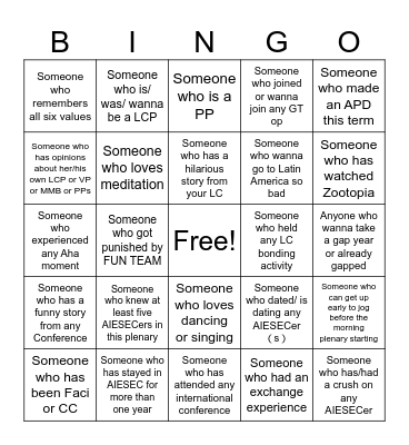 2025 SumCo Bingo Card