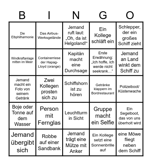 “Elbe-Nordsee-Bullshit-Bingo" Bingo Card