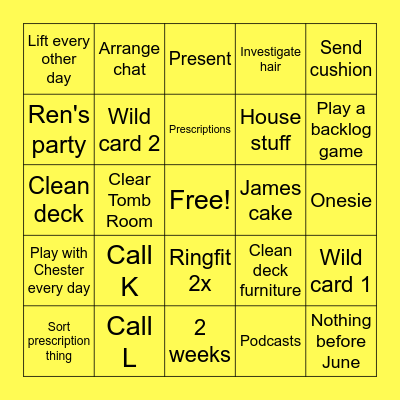July Bingo Card